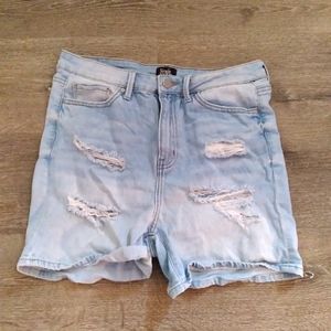 Ripped light jean shorts